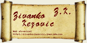 Živanko Kezović vizit kartica